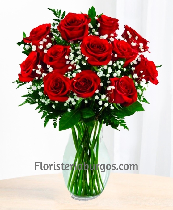 Enviar ramo de 12 rosas rojas a domicilio a Burgos